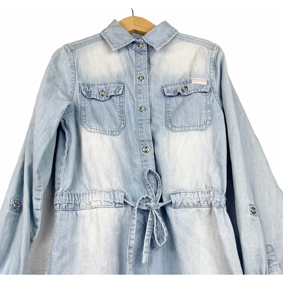 7 For All Mankind Girls Distressed Denim Dress S - Picture 3 of 9